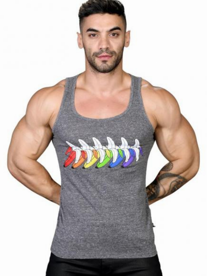 Andrew Christian Banana Rainbow - Tank Grijs