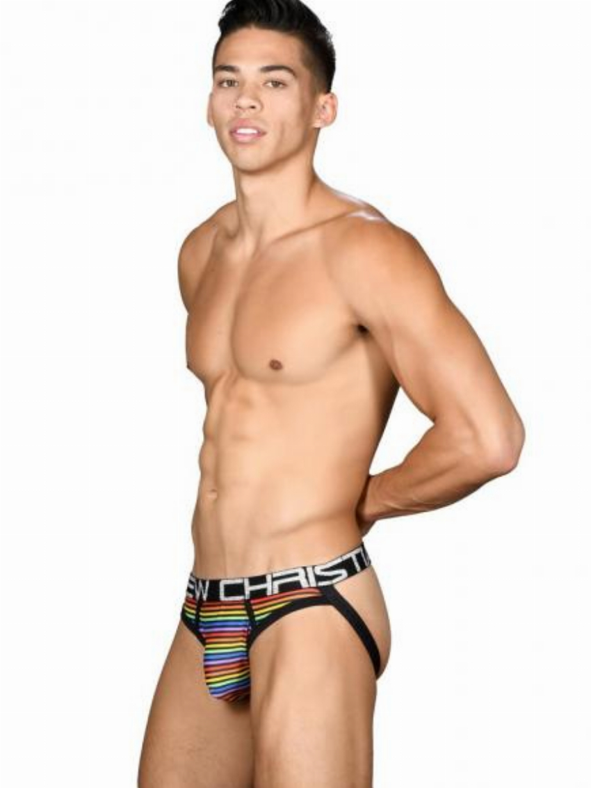 Andrew Christian Disco Pride Brief Jock prism print