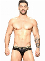Andrew Christian Plush Sheer Stripe - Brief Zwart