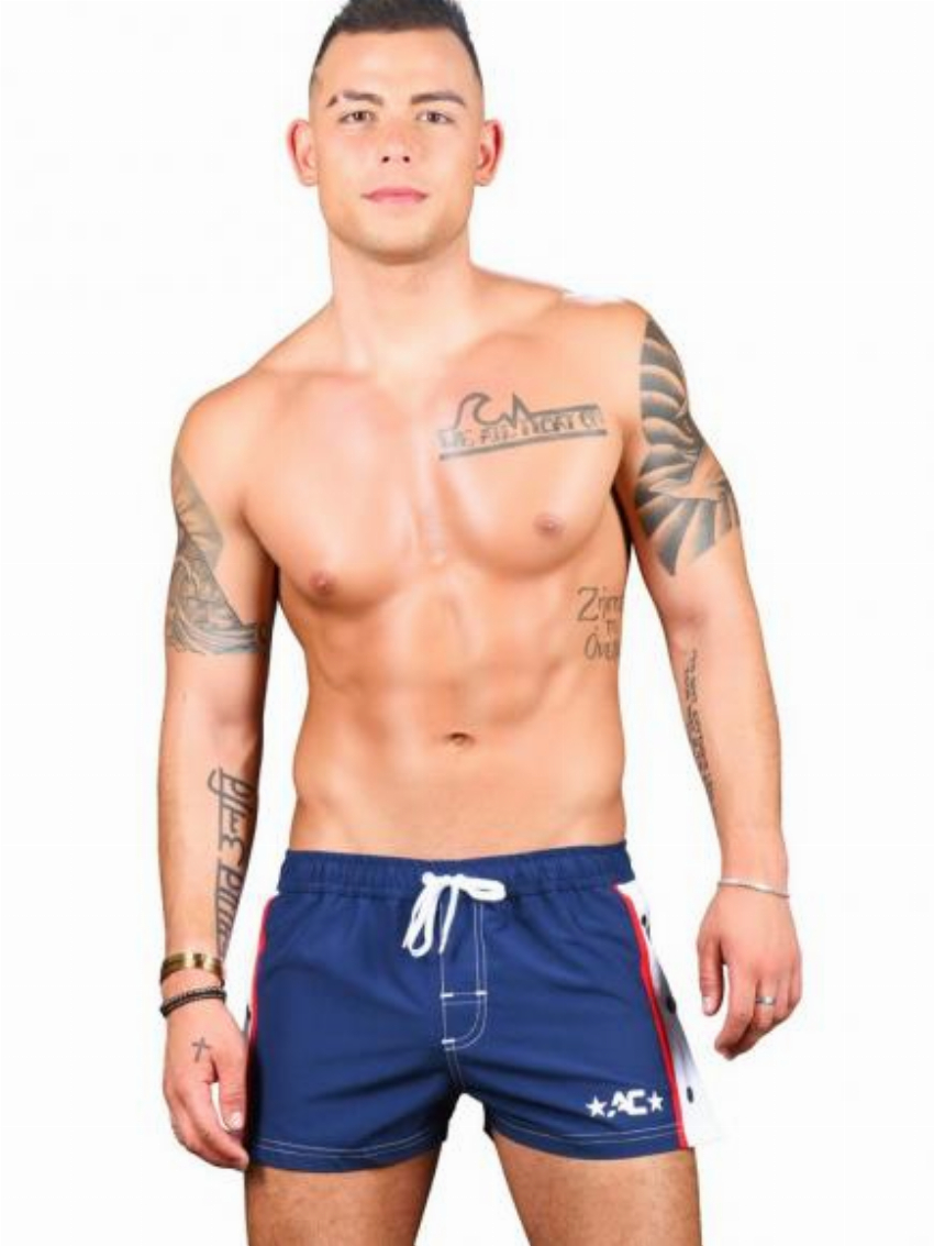 Andrew Christian Snap Swim Shorts Blauw