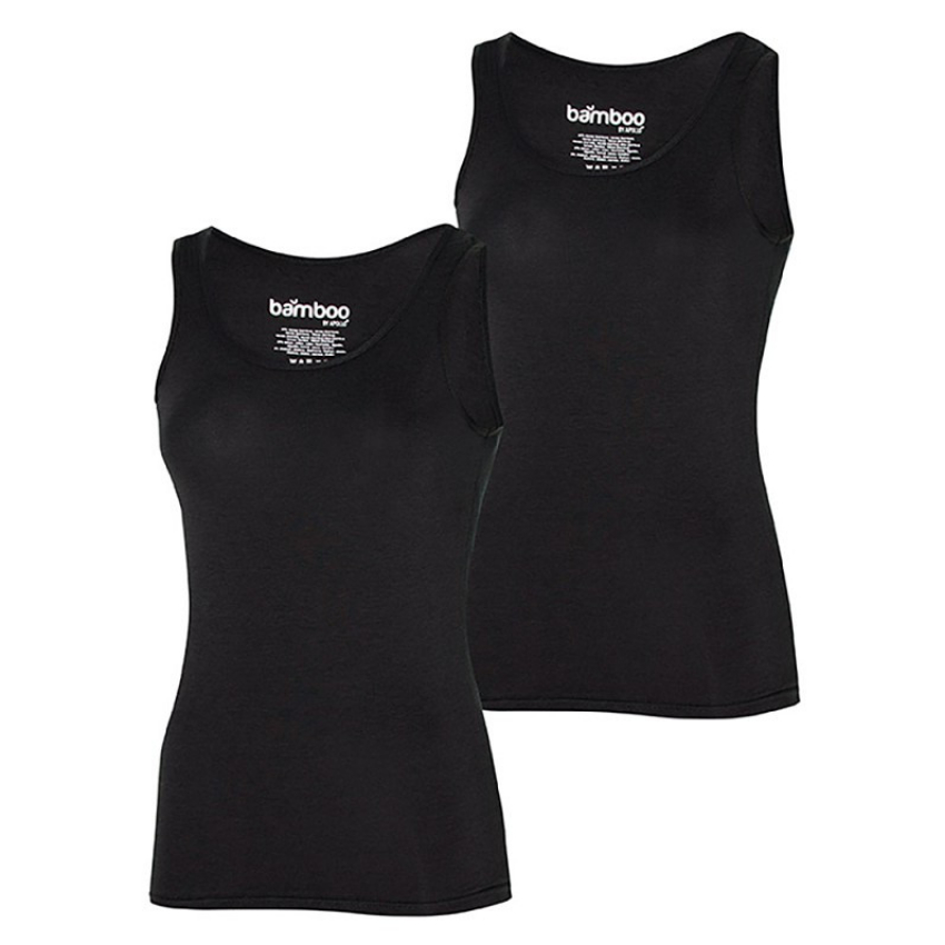 Apollo 2 pak Bamboe dames topje-XL-Zwart