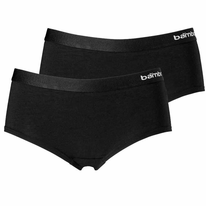 Apollo Apollo Dames Hipster Zwart Bamboe 2-pack