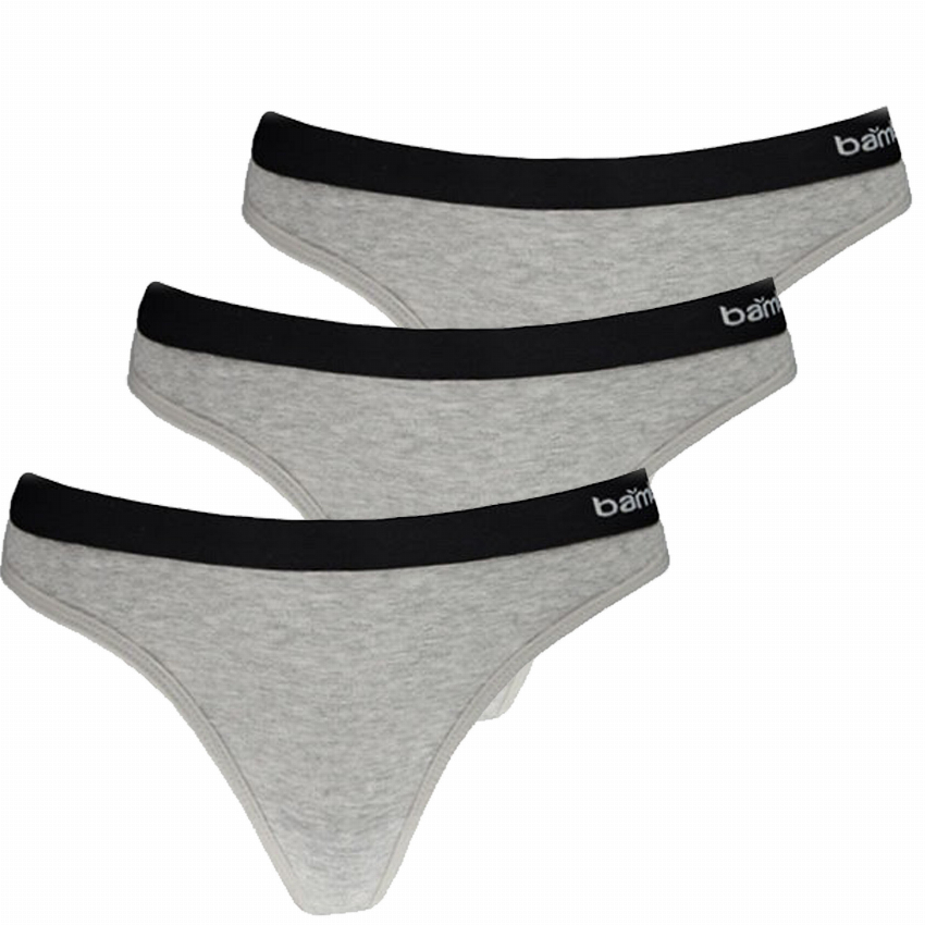 Apollo Apollo Dames String Grijs Bamboe 3-pack