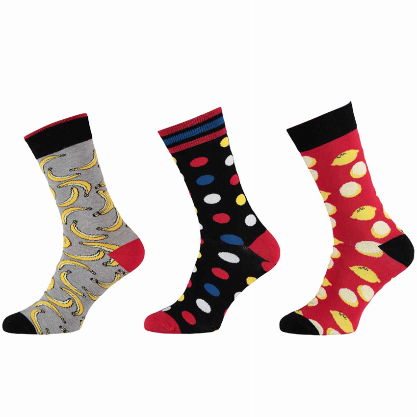 Apollo Apollo Heren Sokken Katoen Banaantjes Stippen 3-paar