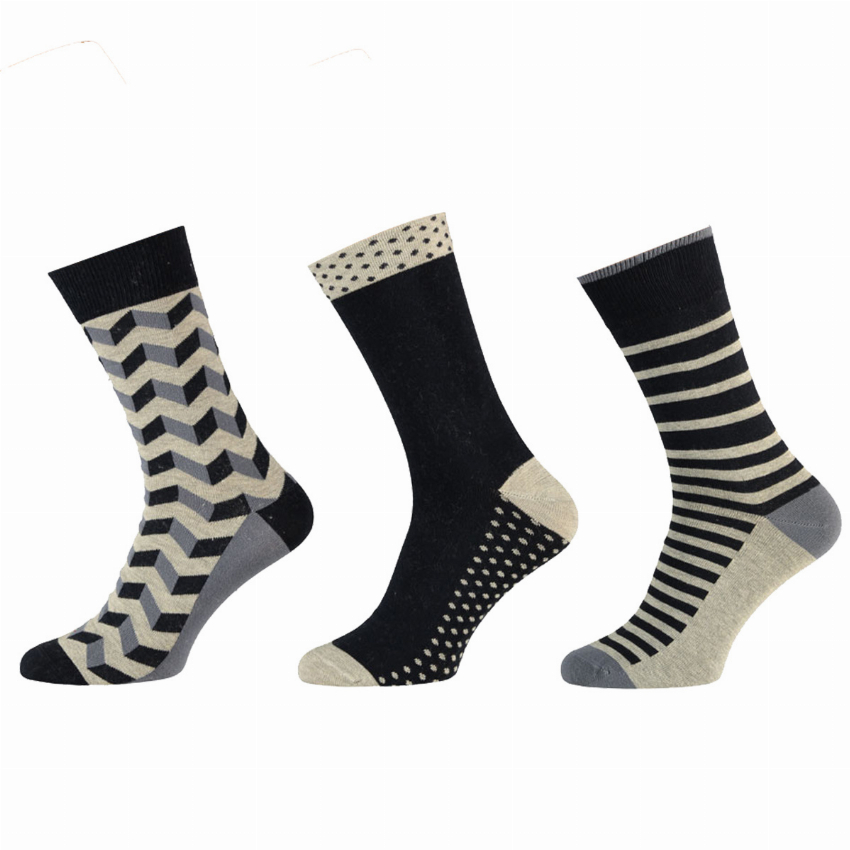 Apollo Apollo Heren Sokken Katoen Marine Grijs 3-paar