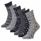 Apollo Dames Sokken Hartjes Gestreept Sterren 6-Pack Grijs Zwart