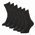 Apollo Heren Dames Sokken Bio Katoen 6-Pack Zwart