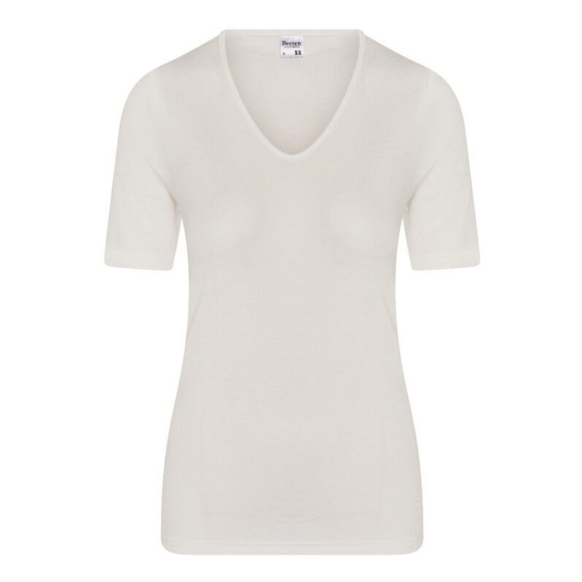 Beeren dames thermo onderblouse korte mouw gebroken wit-S-Gebroken wit
