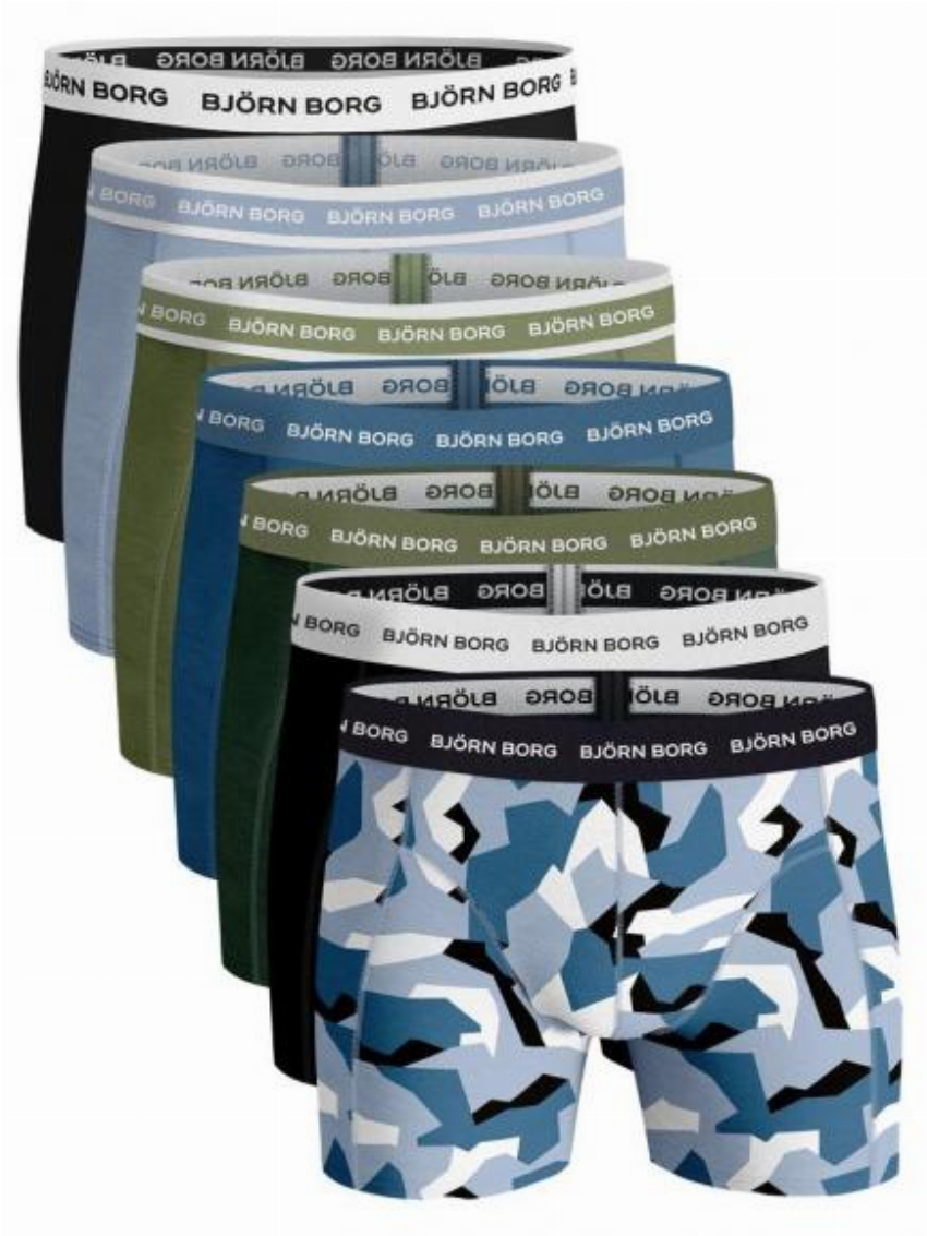 Bj rn Borg Ess Cotton Shorts - 7 pack skyway