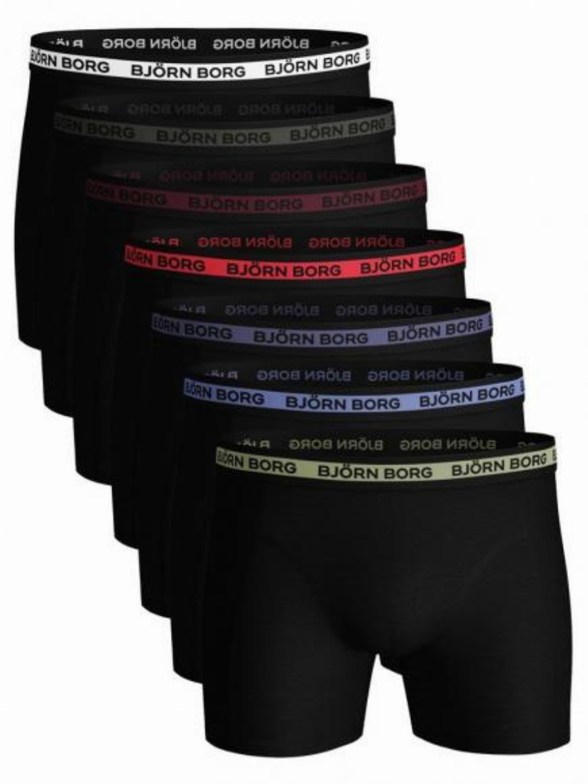 Bj rn Borg Ess Cotton Shorts - 7 pack zwart beauty