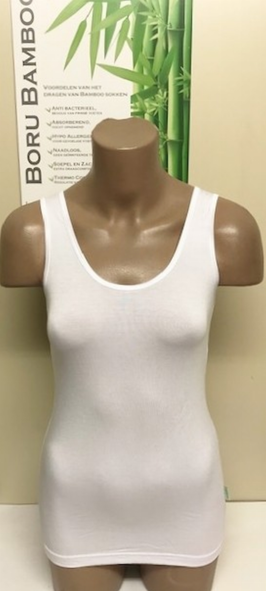 Boru Bamboe topje brede band 2323-L-Rood