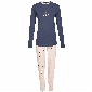 By Louise By Louise Dames Pyjama Lange Mouw Hartjes Blauw Roze