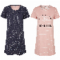 By Louise By Louise Nachthemd Dames Korte Mouwen Blauw Roze