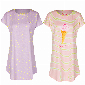 By Louise By Louise Nachthemd Dames Korte Mouwen Lila Geel