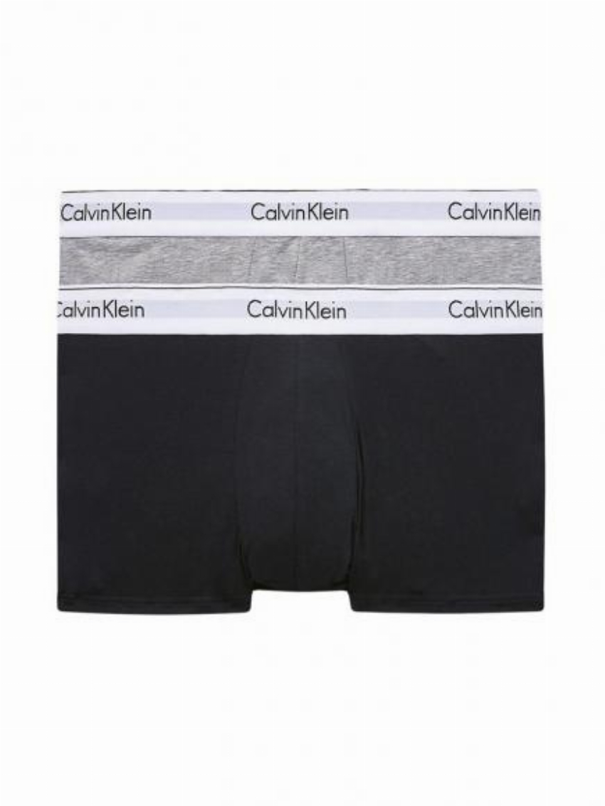 Calvin Klein 2p Trunk - Modern Ctn Stretch zwart heather grijs