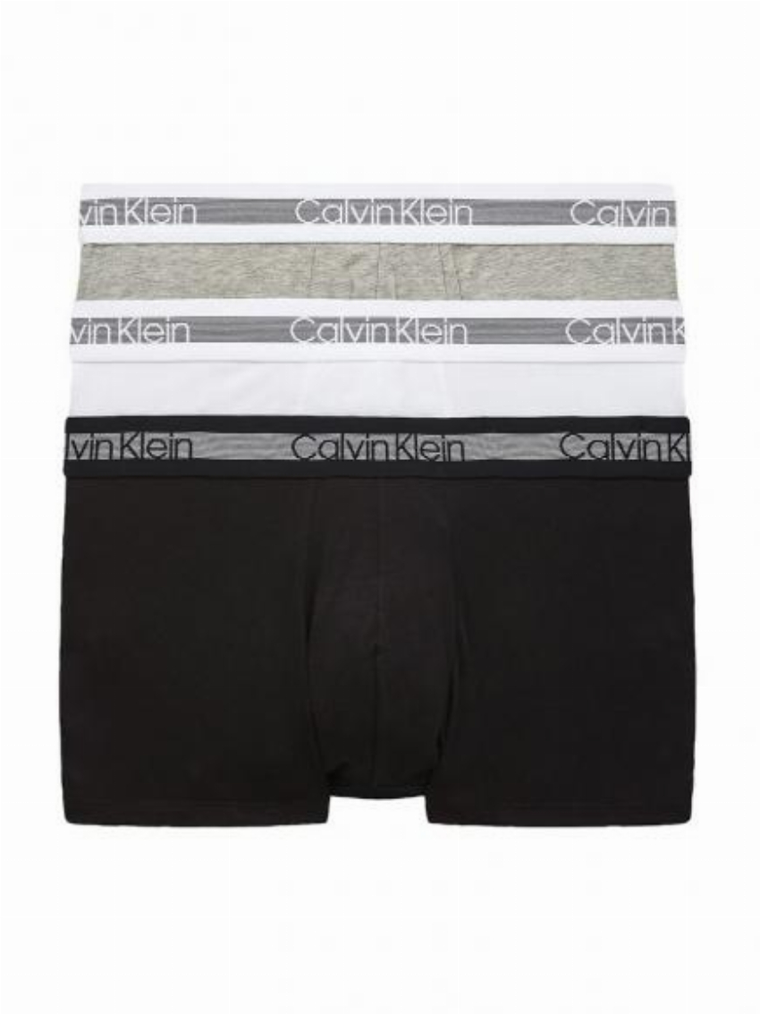 Calvin Klein 3p Trunk - CK Cooling zwart wit grijs