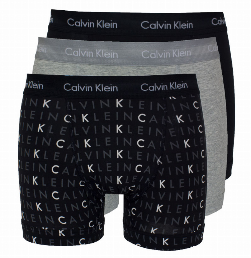 Calvin Klein Boxershorts 3-pack grijs-zwart