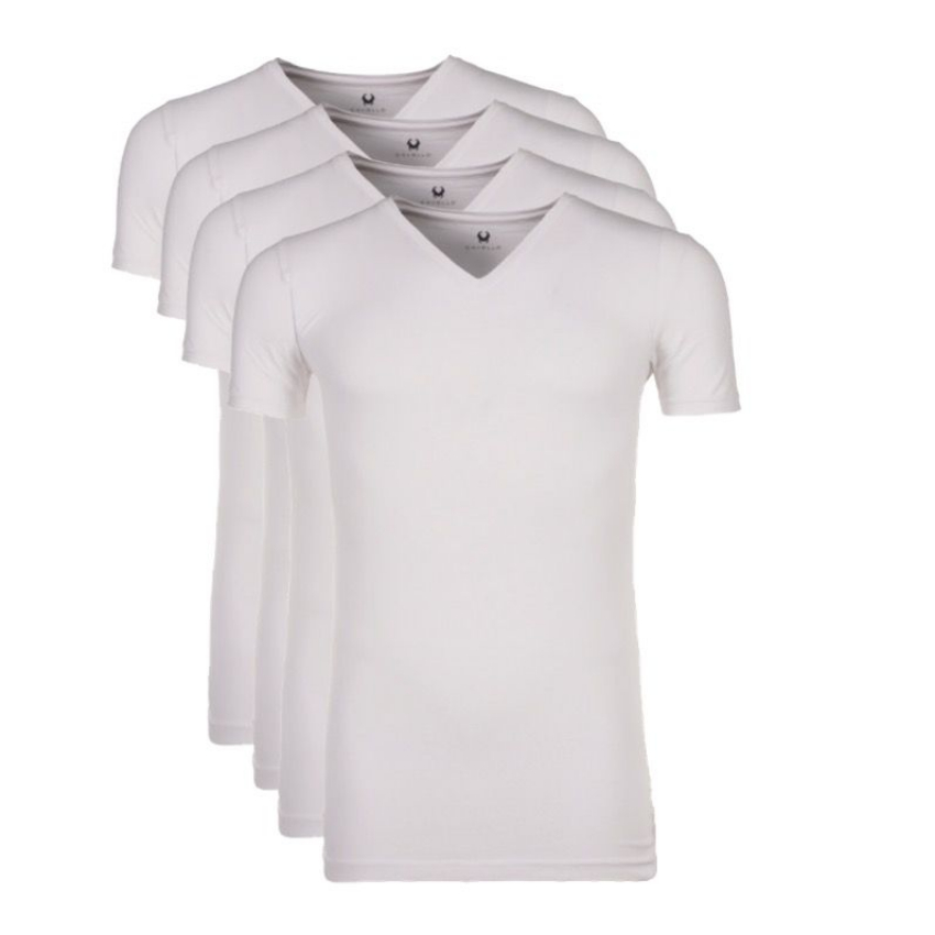 Cavello 4-pack t-shirts V-hals - wit