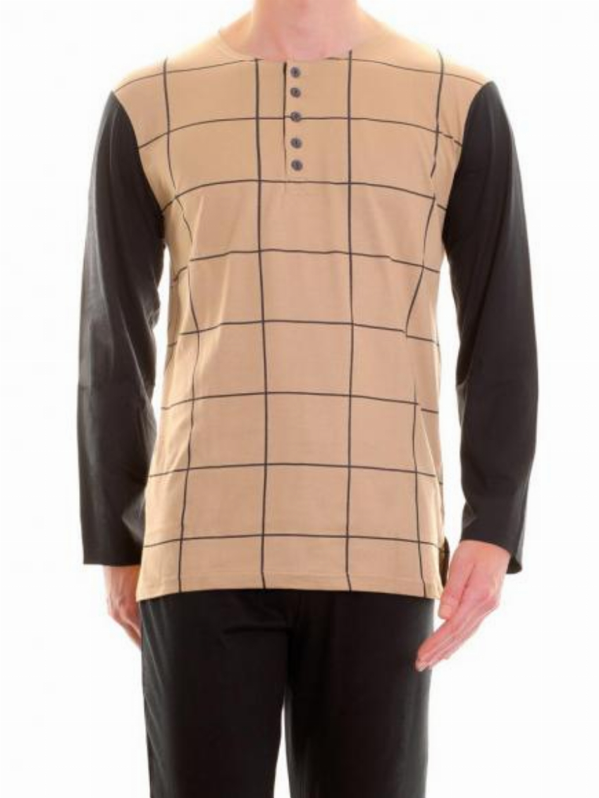 Christian Cane Pyjama Gaspard beige zwart