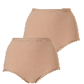 Cotonella Cotonella Dames Tailleslip Maxi Beige Huidskleur 2-Pack