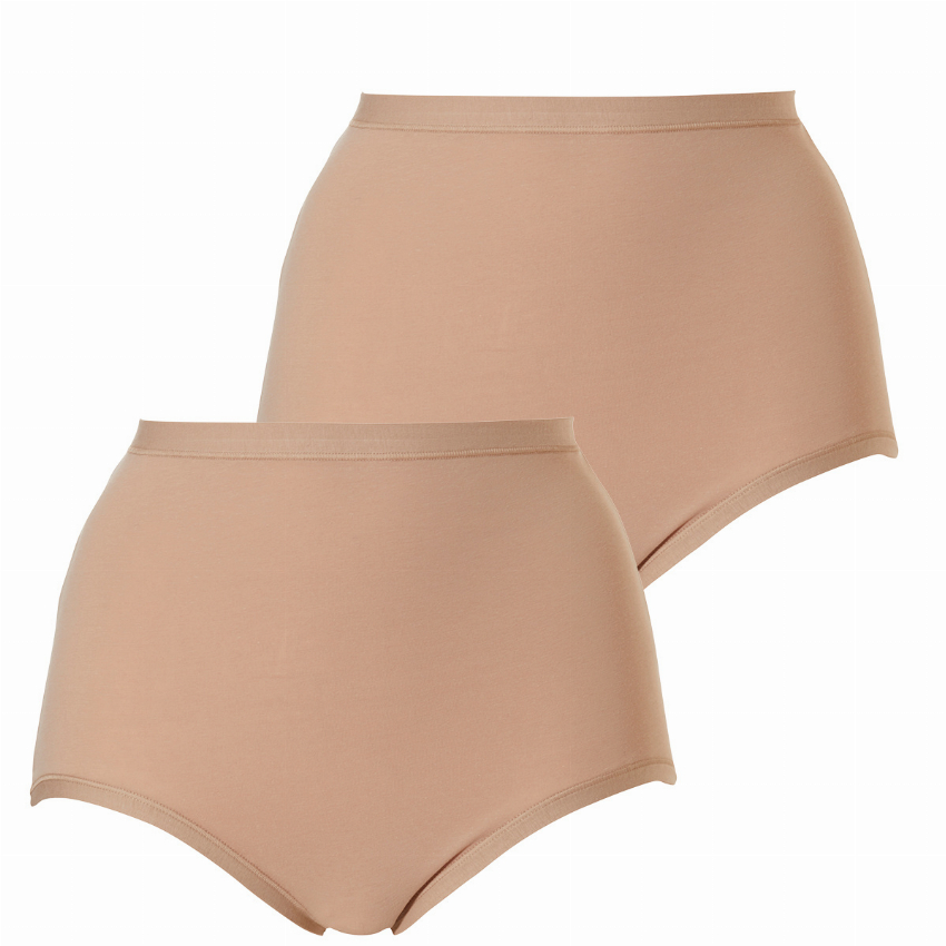 Cotonella Cotonella Dames Tailleslip Maxi Beige Huidskleur 2-Pack
