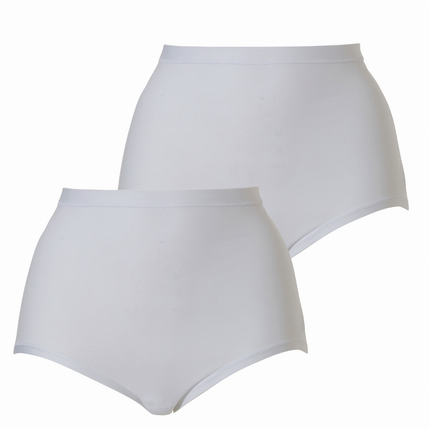 Cotonella Cotonella Dames Tailleslip Maxi Wit 2-stuks