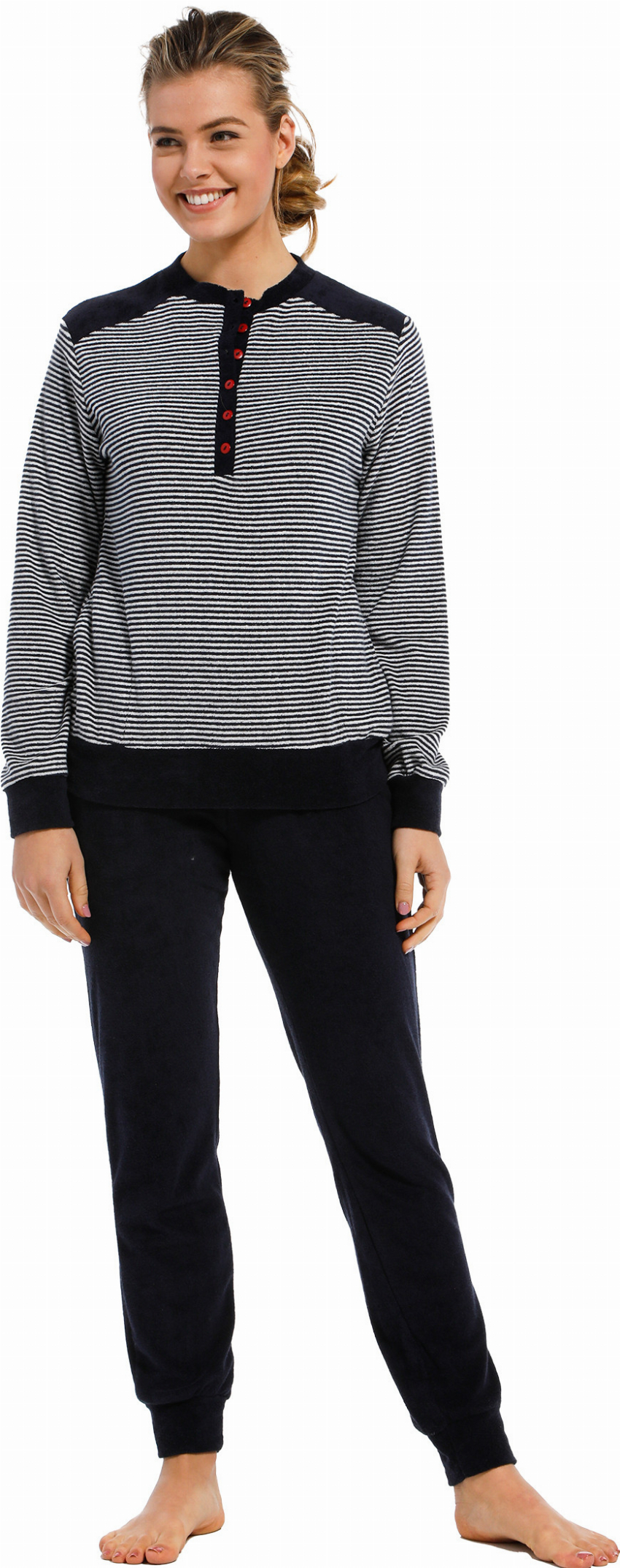 Dames badstof pyjama Pastunette 20182-111-4-50 blauw