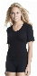 Dames onderblouse wol korte mouw -40-Zwart