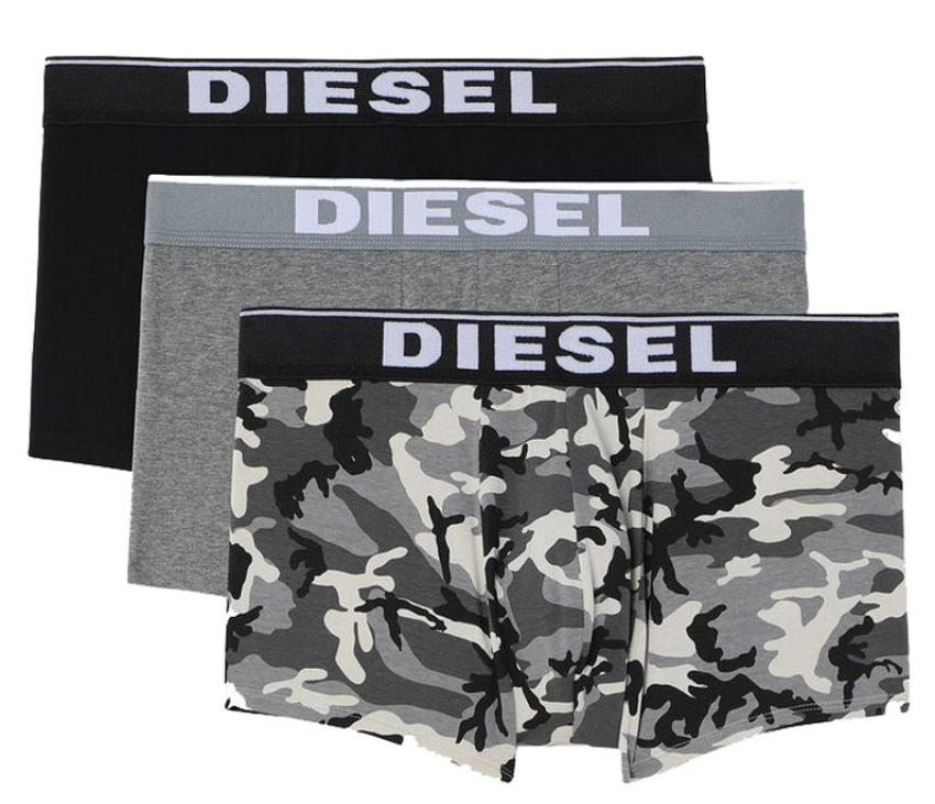 Diesel Boxershort Camouflage 3-pack zwart - grijs