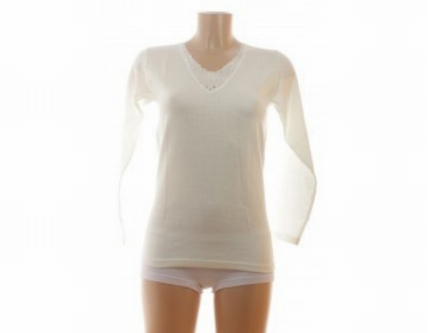 Entex thermo lange mouw-M-Gebroken wit