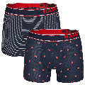 Happy Shorts Happy Shorts 2-Pack Boxershorts Heren Aardbeien Gestreept