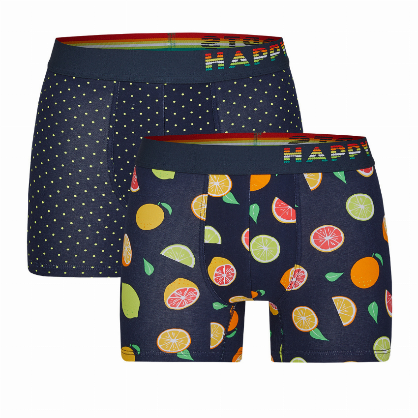 Happy Shorts Happy Shorts 2-Pack Boxershorts Heren Citrus