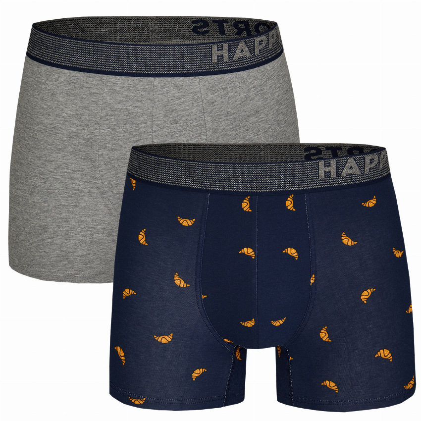 Happy Shorts Happy Shorts 2-Pack Boxershorts Heren Croissant Print