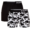 Happy Shorts Happy Shorts 2-Pack Boxershorts Heren Koe Druk