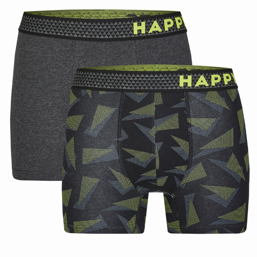 Happy Shorts Happy Shorts 2-Pack Boxershorts Heren Neon Triangle