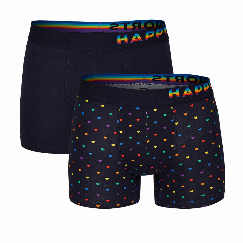 Happy Shorts Happy Shorts 2-pack Boxershorts Heren Pride Hartjes