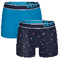 Happy Shorts Happy Shorts 2-Pack Boxershorts Heren Waterijsjes Blauw