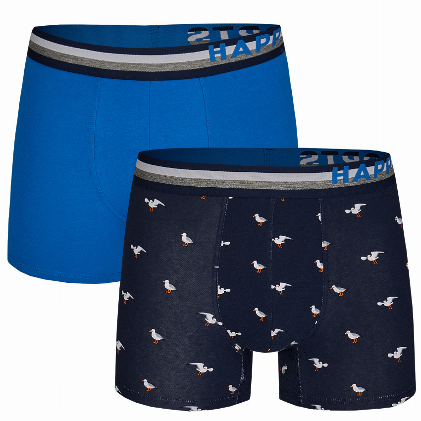 Happy Shorts Happy Shorts 2-Pack Boxershorts Heren Zeemeeuw