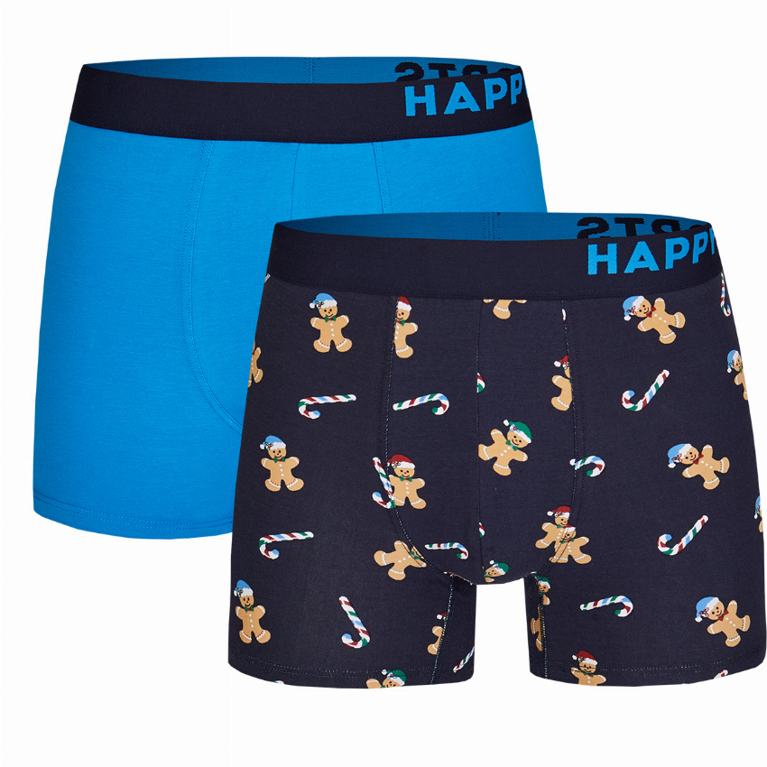 Happy Shorts Happy Shorts 2-Pack Kerst Boxershorts Heren Gingerbread Man