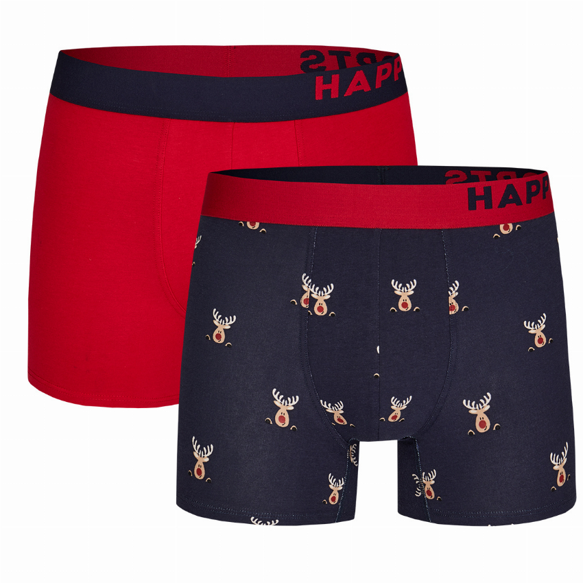 Happy Shorts Happy Shorts 2-Pack Kerst Boxershorts Heren Rendier