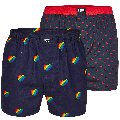 Happy Shorts Happy Shorts 2-pack Wijde Boxershorts Regenboog Hartjes Hartjes