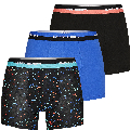 Happy Shorts Happy Shorts 3-Pack Boxershorts Heren Colour Splashes Zwart