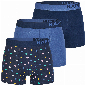 Happy Shorts Happy Shorts 3-Pack Boxershorts Heren Hartjes Donkerblauw