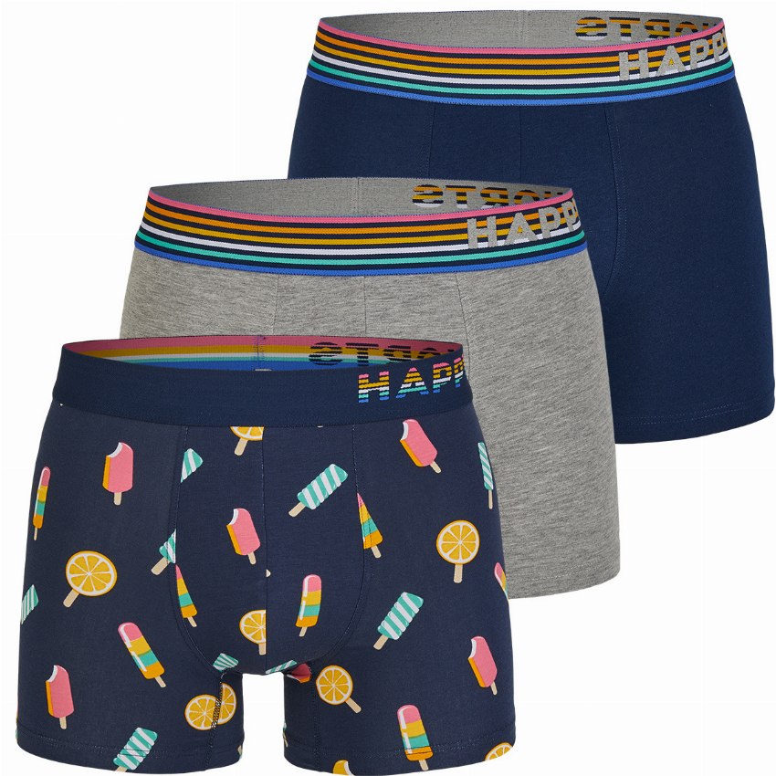 Happy Shorts Happy Shorts 3-Pack Boxershorts Heren Ice Cream