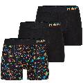 Happy Shorts Happy Shorts 3-Pack Boxershorts Heren Paint Black