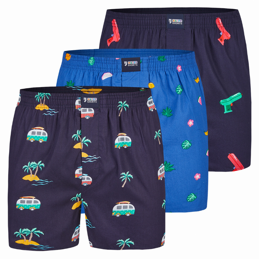 Happy Shorts Happy Shorts 3-Pack Wijde Boxershorts Holiday