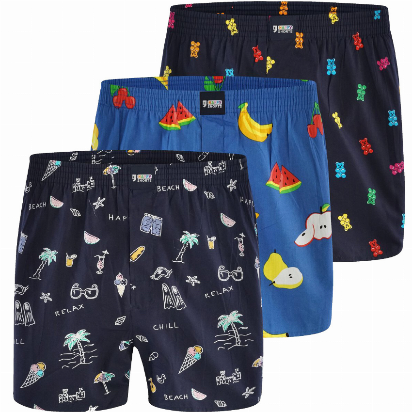 Happy Shorts Happy Shorts 3-Pack Wijde Boxershorts Sweets Fruits