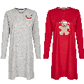 Happy Shorts Happy Shorts Kerst Nachthemd Rood Grijs