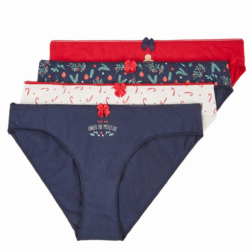 Happy Shorts Happy Shorts Kerst Slips Dames 4-Pack D683