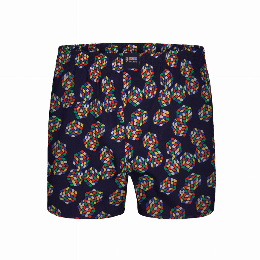 Happy Shorts Happy Shorts Wijde Boxershort Rubiks Kubus
